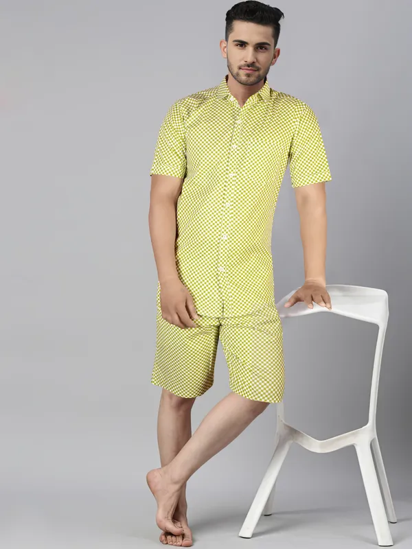 The_Sunburst_Spectrum_Men's_Yellow_print_Co-ord_set