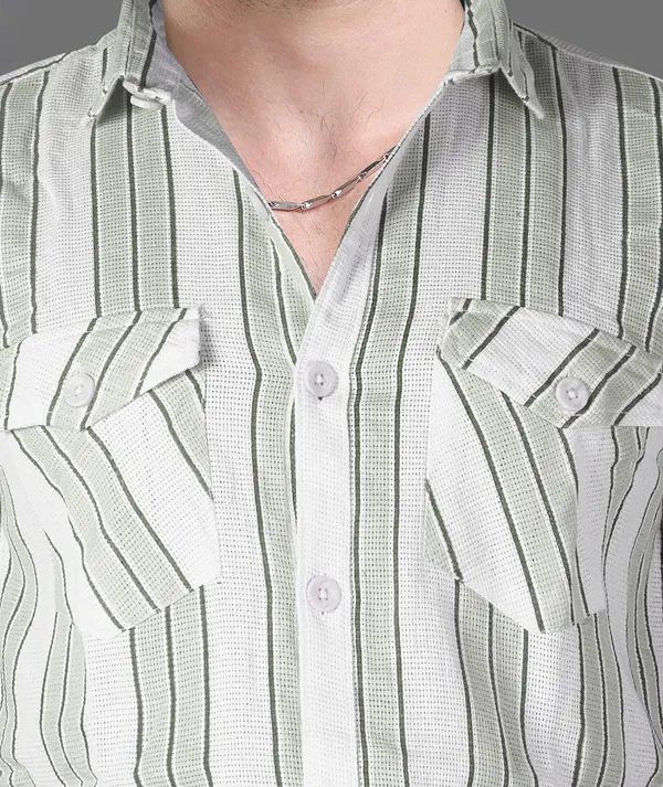 The_Mint_Melody_Green_Cotton_Stripe_Shirt