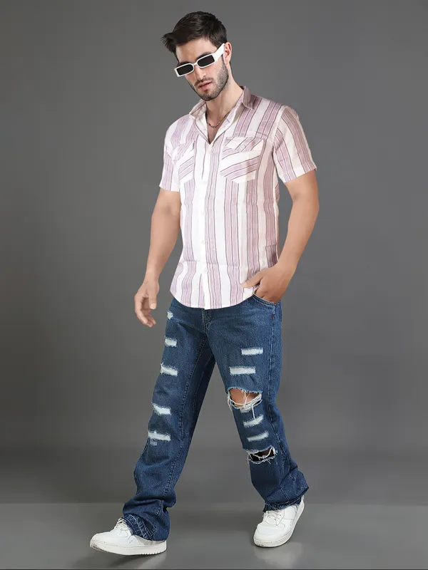 The_Retro_Remix_Cotton_Pink_Stripe_Shirt