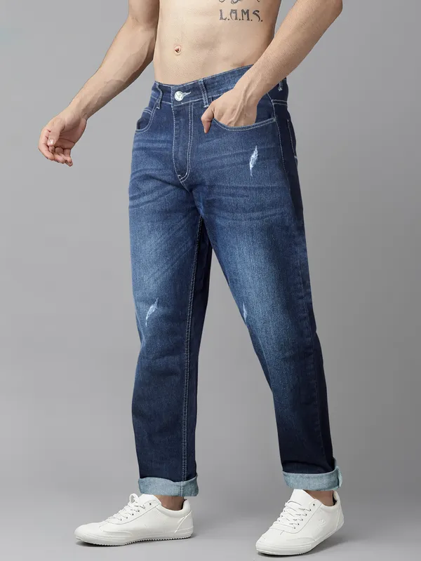 Men_Loose_fit_straight_Darkblue_jeans