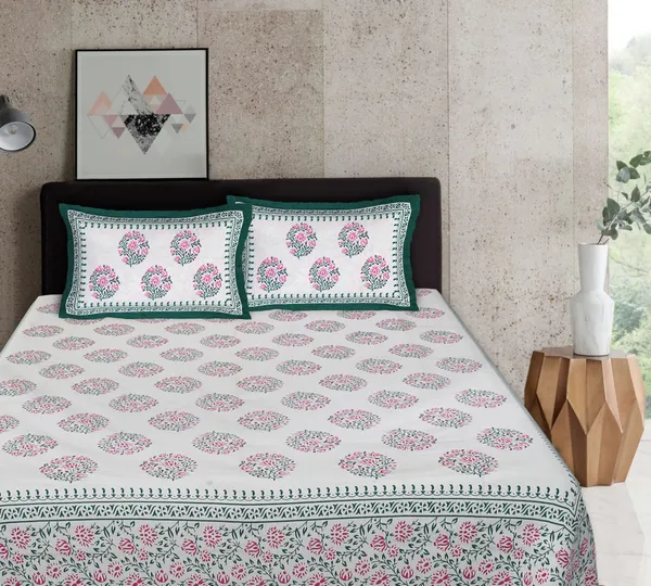 Cotton_King_Jaipuri_Prints_Flat_Bedsheet_(Pack_of_1,_Multicolor)_with_set_of_2_Pillow_Covers