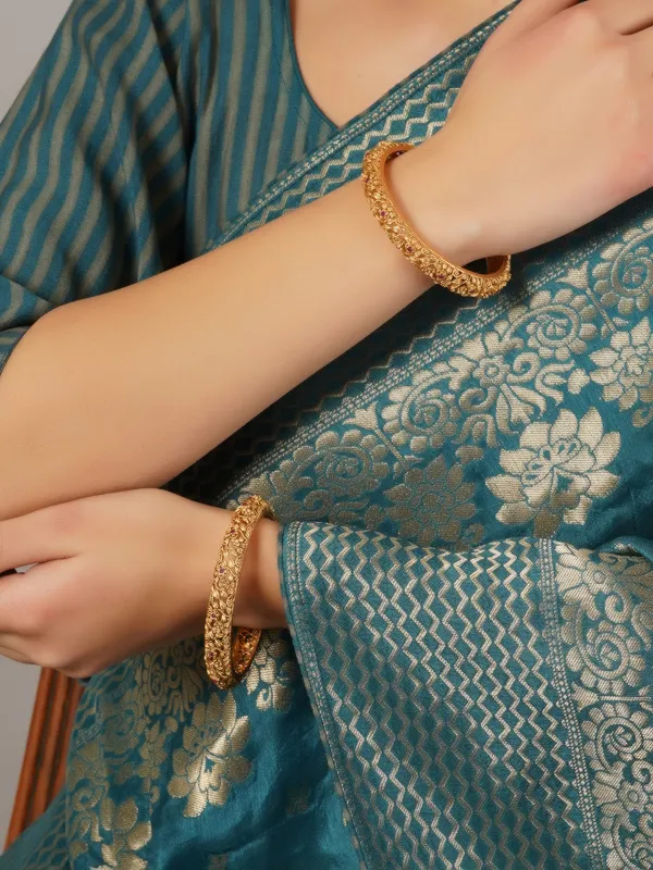 Anti-tarnish_Antique_Handcarved_Gold_Look_Alike_Ruby_Bangles