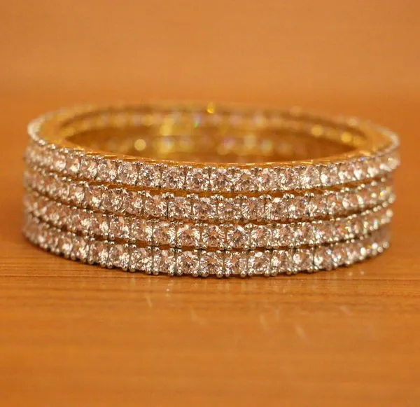 Elegant Floral Diamond + 18k Gold Bangles – Andaaz Jewelers