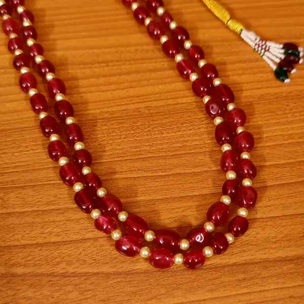 Semi_Precious_Ruby_Look_Two_Line_Necklace