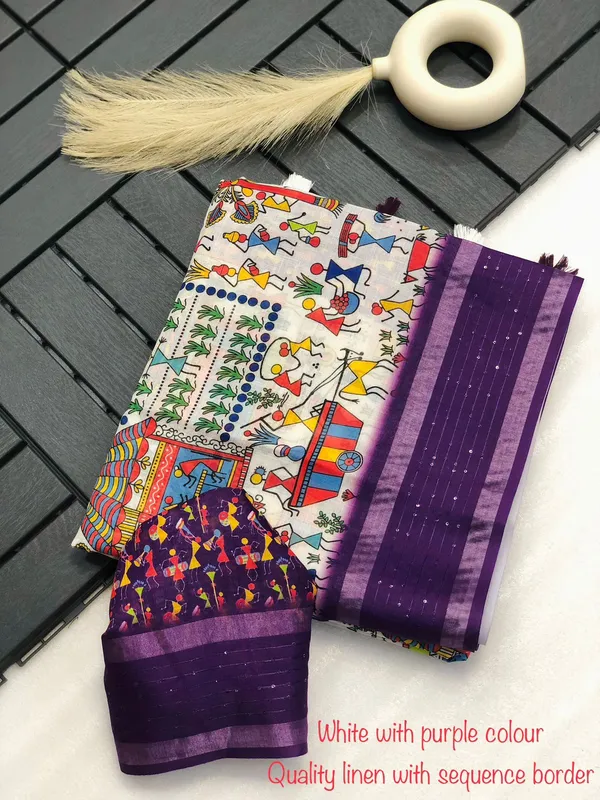 White_Sequence_and_Zari_border_Premium_Linen_Saree