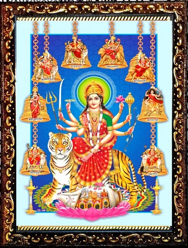 Photo_&_Frame_SUNINOW_5D_Durga_maa___(_12_x_16_inch_)
