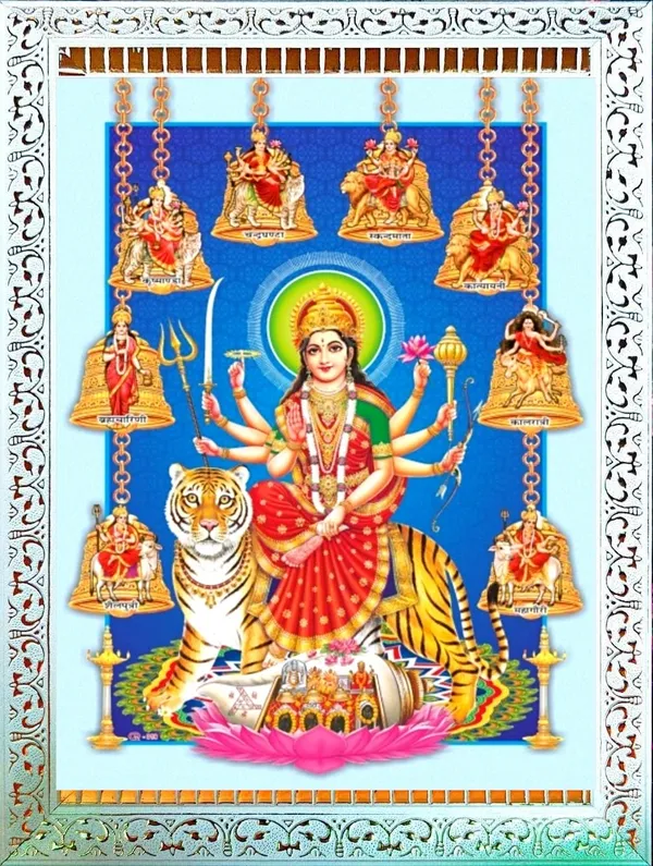 Photo_&_Frame_SUNINOW_5D_Durga_maa___(_12_x_16_inch_)