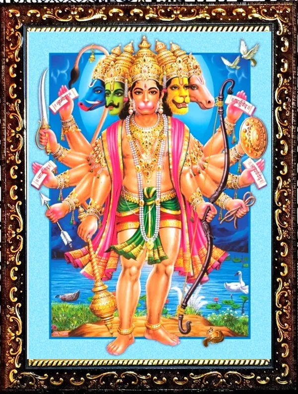 Photo_&_Frame_SUNINOW_Big_size_5D_Panchmukhi_Hanuman___(12_x_16_inch_)