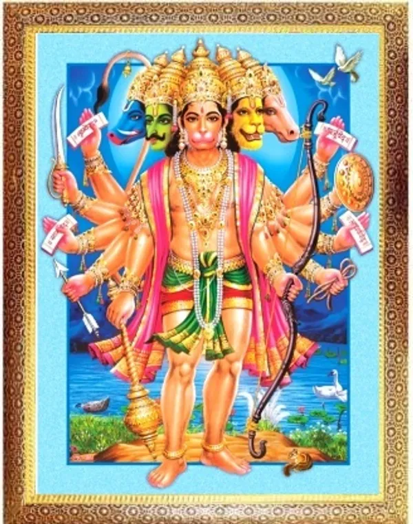 Photo_&_Frame_SUNINOW_Big_size_5D_Panchmukhi_Hanuman___(12_x_16_inch_)