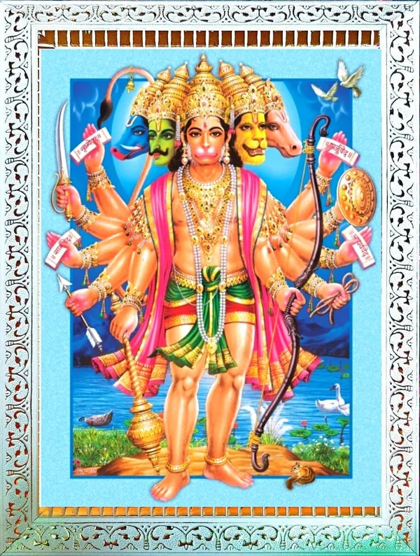 Photo_&_Frame_SUNINOW_Big_size_5D_Panchmukhi_Hanuman___(12_x_16_inch_)