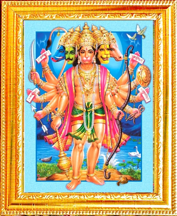 Photo_&_Frame_SUNINOW_Big_size_5D_Panchmukhi_Hanuman___(12_x_16_inch_)