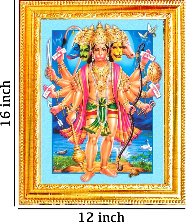 Photo_&_Frame_SUNINOW_Big_size_5D_Panchmukhi_Hanuman___(12_x_16_inch_)