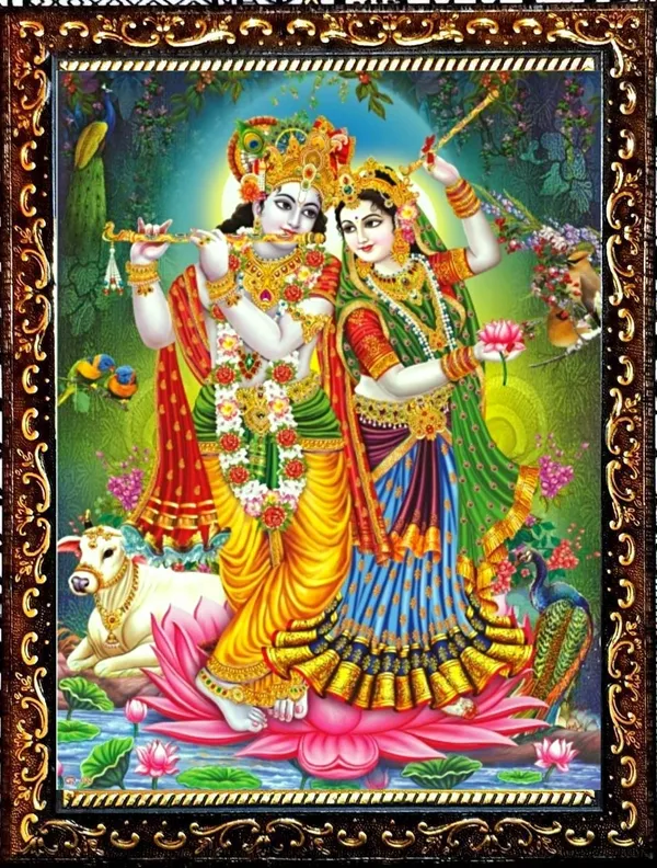Photo_&_Frame_SUNINOW_Big_size_5D_Radha_Krishna___(12_x_16_inch_)