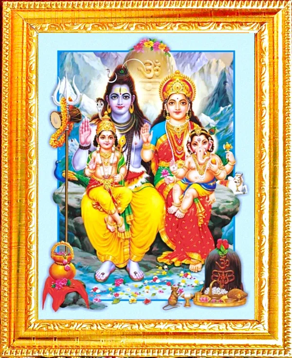 Photo_&_Frame_SUNINOW_Big_size_5D_Shiv_Parivar___(12_x_16_inch_)