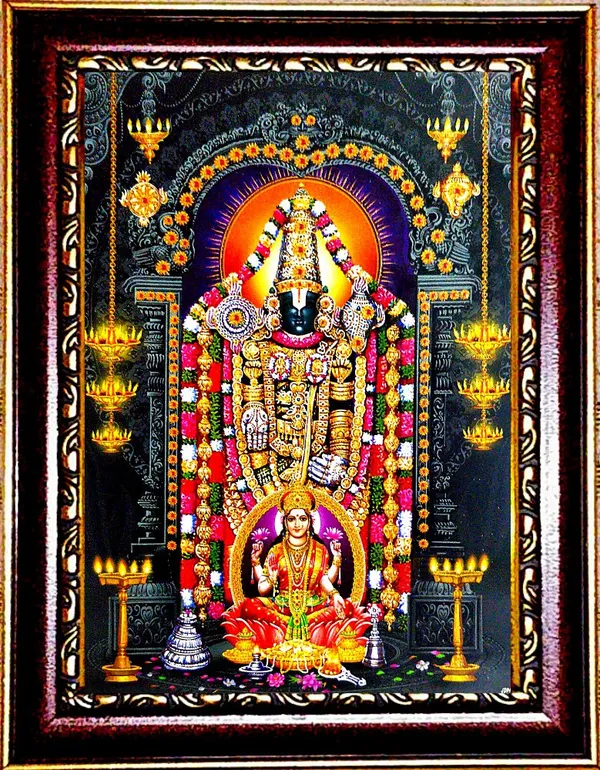 Photo_&_Frame_Tirupati_Balaji_With_Laxmi_Ji