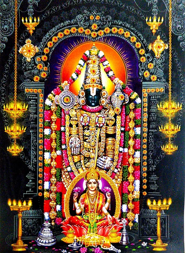 Photo_&_Frame_Tirupati_Balaji_With_Laxmi_Ji