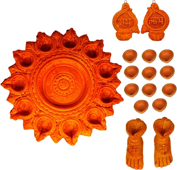 Terracotta_(Pack_Of_26)_Table_Diya_Set_(Height:_9_Inch)