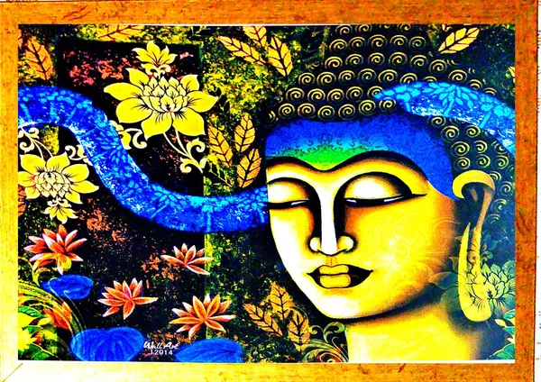 Photo_&_Frame_Buddha_Wall_Hanging_Digital_Reprint_12.5_Inch_X_18.5_Inch_Painting_(With_Frame)