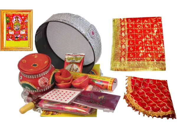 Karwachauth_Thali_With_Full_Size_Chunni_And_Thali_Coverf_And_16_Shringar_Silver_Plated_(33_Pieces,_Multicolor)