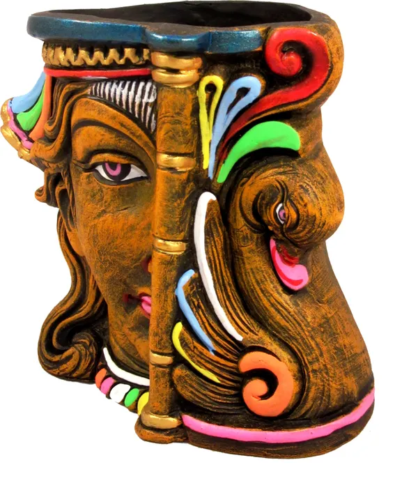 1_Compartments_Terracotta_Pen_Stand_(Brown)