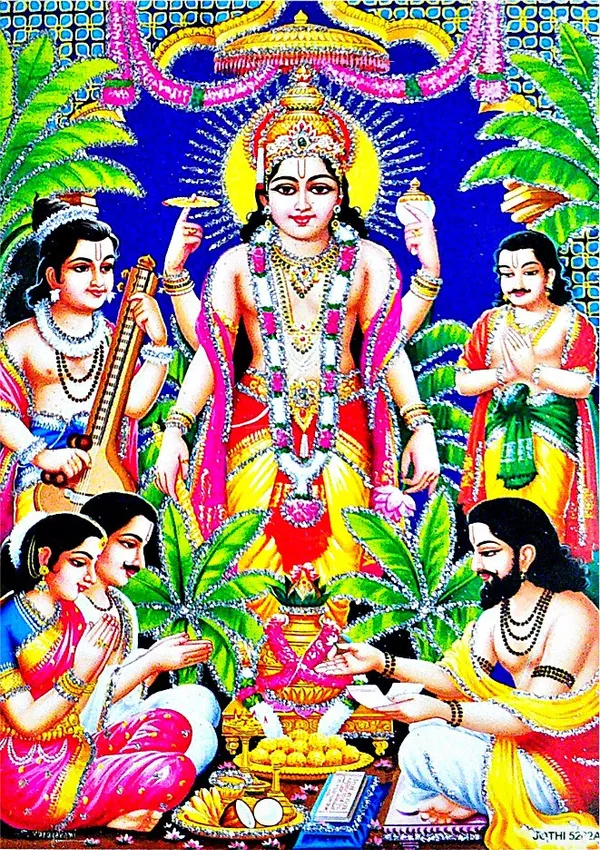 Photo_&_Frame_Lord_Satya_Narayana_Swamy___|_Vishnu_Avatar_God___|___For_Wall_Hanging_Puja_Mandir_Small