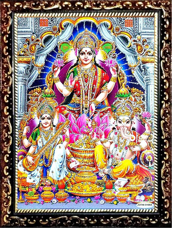 Photo_&_Frame_Laxmi_Ganesh_Saraswati___|_God__s_|_For_Diwali_Pooja