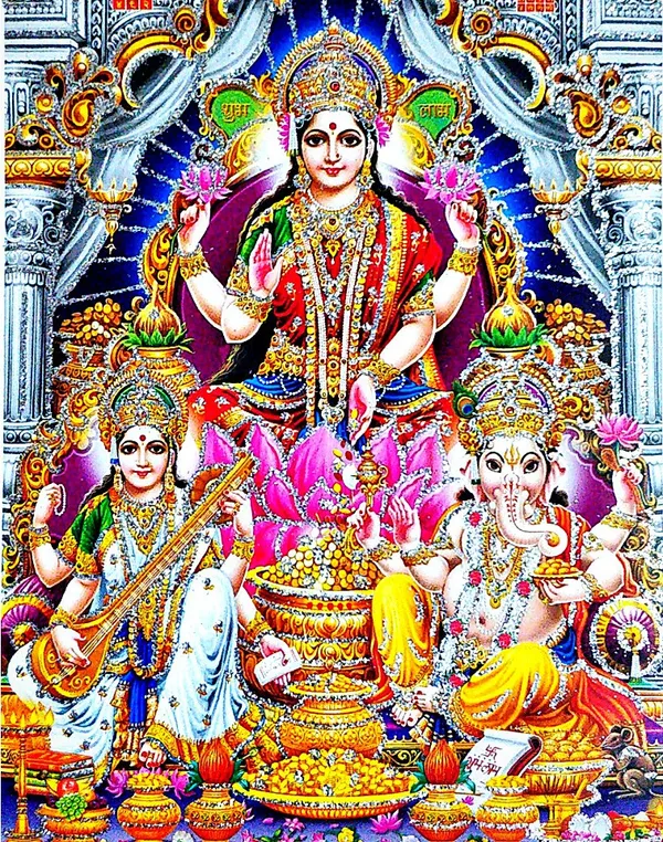 Photo_&_Frame_Laxmi_Ganesh_Saraswati___|_God__s_|_For_Diwali_Pooja