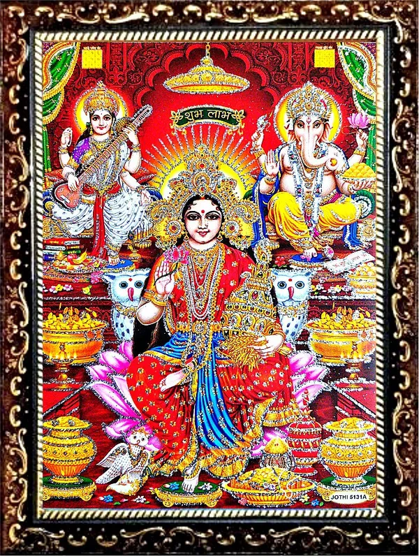 Photo_&_Frame_Laxmi_Ganesh_Saraswati___|_God__s_|_For_Diwali_Pooja