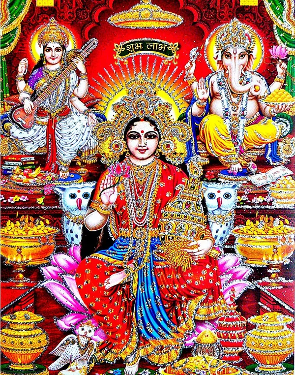 Photo_&_Frame_Laxmi_Ganesh_Saraswati___|_God__s_|_For_Diwali_Pooja
