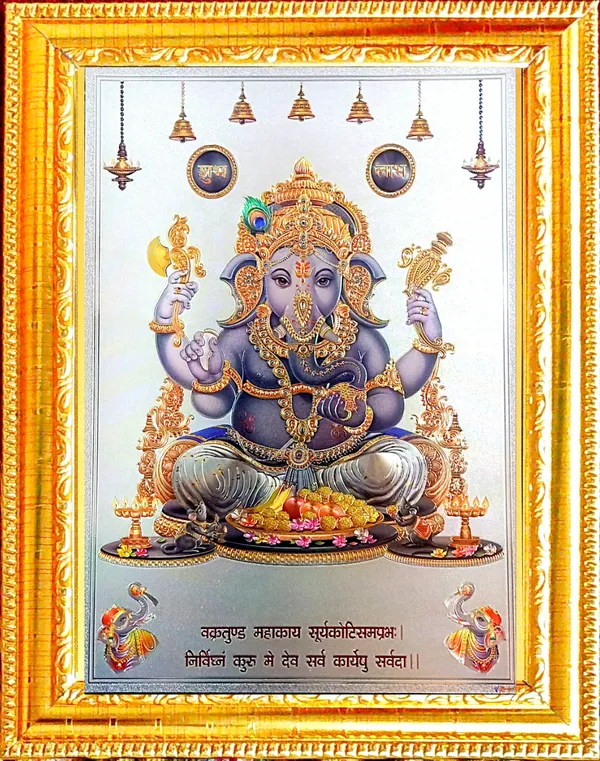 Photo_&_Frame_Gold_Foil_Embossed_Ganesh___(_33_X_24_Cm_)
