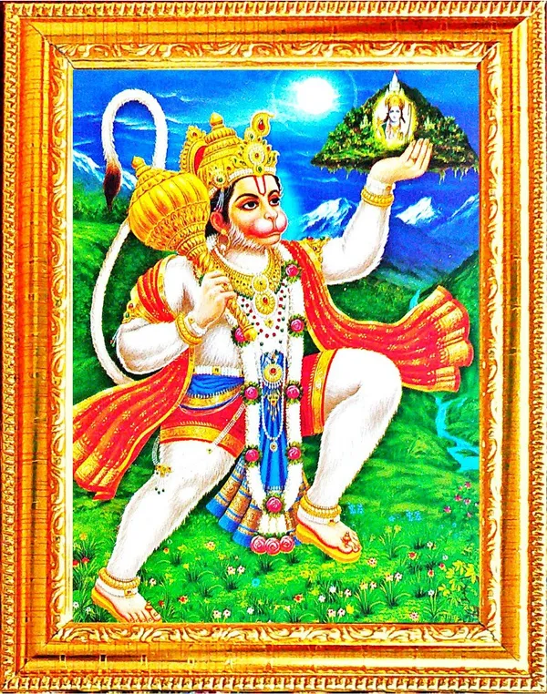 Photo_&_Frame_Lord_Hanuman_Carrying_Sanjeevani_|_Bajrang_Bali_Hanuman_Ji_|_God_Photo_With_Frame