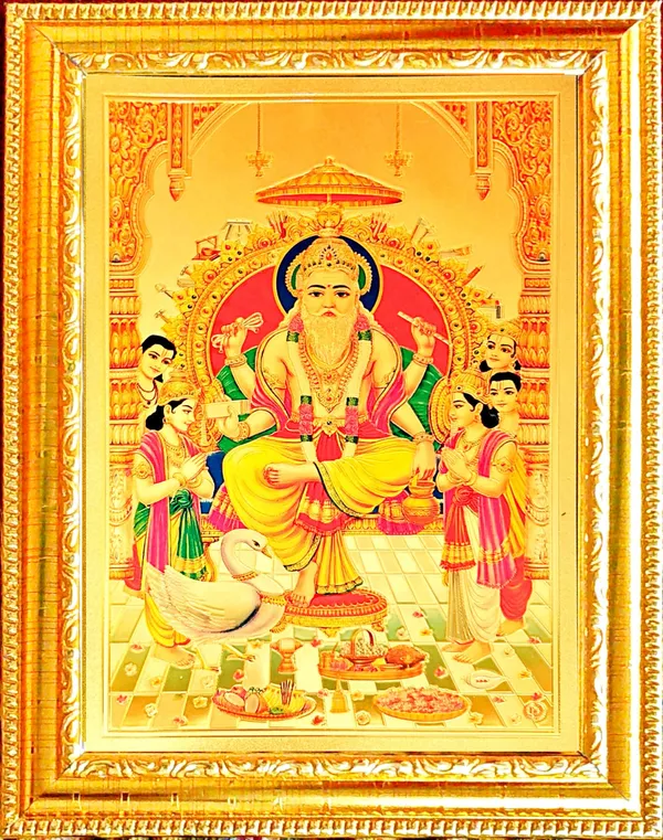 Photo_&_Frame_Big_Size_Vishwakarma_Ji___(_12_X_16_Inch_)