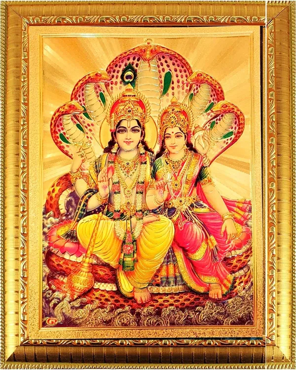 Photo_&_Frame_Lord_Vishnu_Goddess_Laxmi_Ji