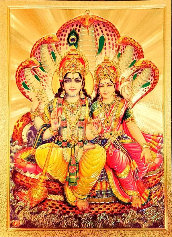Photo_&_Frame_Lord_Vishnu_Goddess_Laxmi_Ji