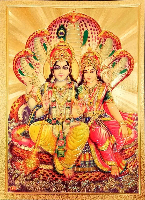 Photo_&_Frame_Lord_Vishnu_Goddess_Laxmi_Ji