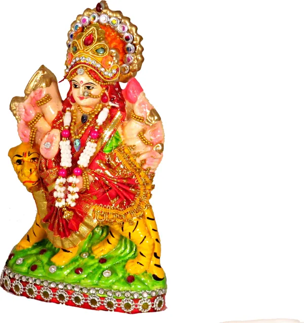 Goddess_Maa_Durga_Devi_Idol_Statue_Sherawali_Mata_Rani_Religious_Murti_Decorative_Showpiece_-_17_Cm_(Clay,_Multicolor)