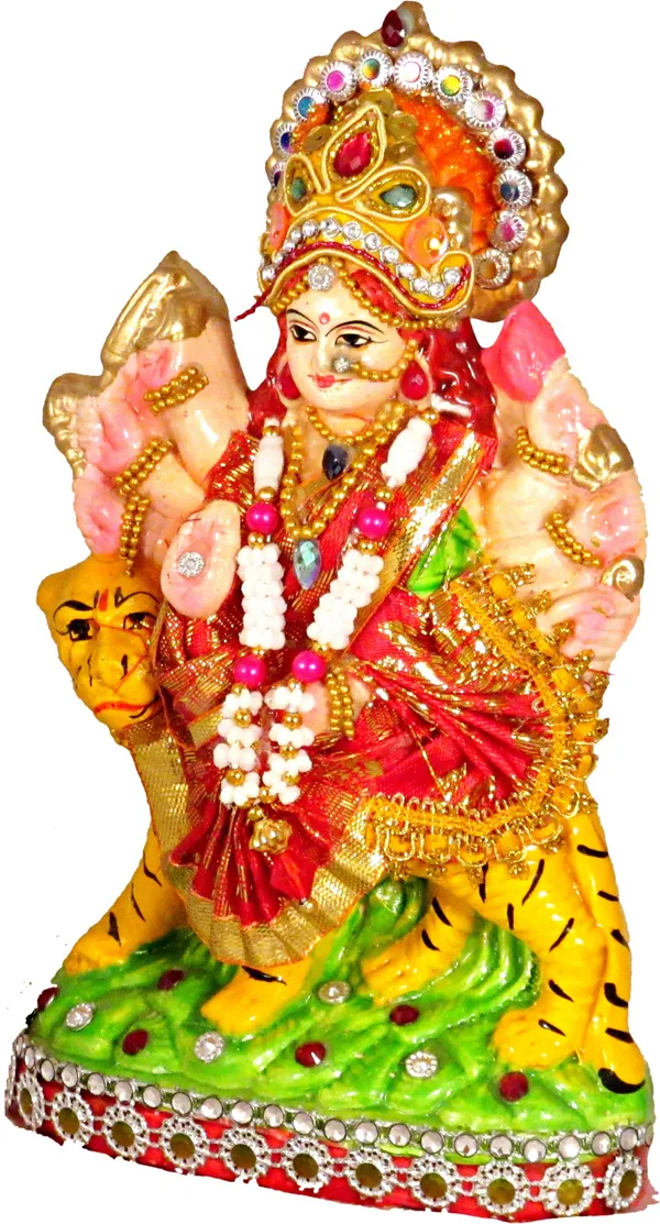 Goddess_Maa_Durga_Devi_Idol_Statue_Sherawali_Mata_Rani_Religious_Murti_Decorative_Showpiece_-_17_Cm_(Clay,_Multicolor)