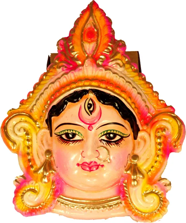 Vastu_Feng_Shui_Beautiful_Maa_Durga_Face_Mask/Vaishno_Devi/_-_18.5_Cm_(Terracotta,_Multicolor)