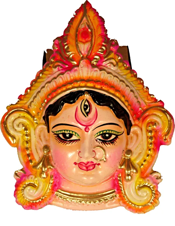 Vastu_Feng_Shui_Beautiful_Maa_Durga_Face_Mask/Vaishno_Devi/_-_18.5_Cm_(Terracotta,_Multicolor)