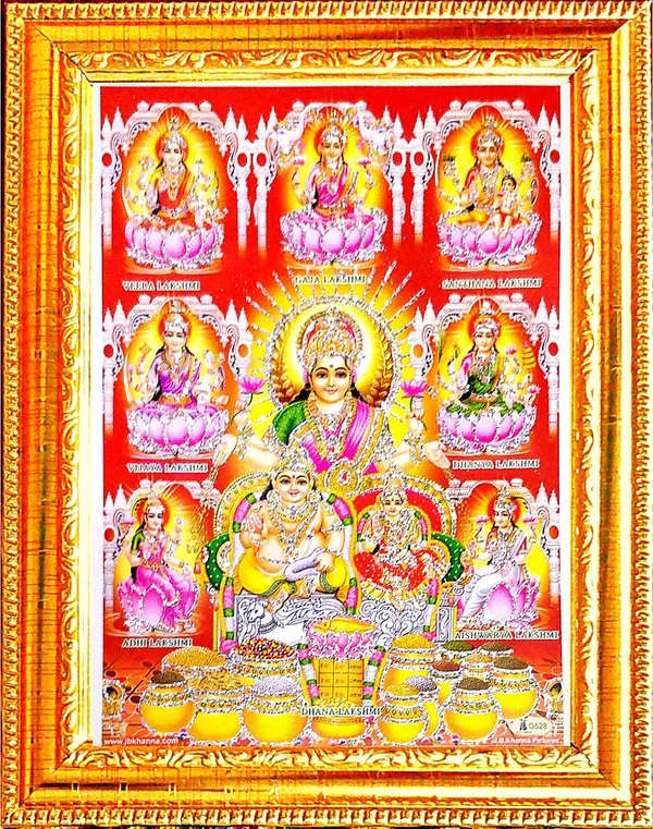 Photo_&_Frame_Asht_Laxmi_Kuber_Ji___|_Hindu_Bhagwan_Devi_Devta_Photo_|_God__s_|_Wall_D????_Cor___|