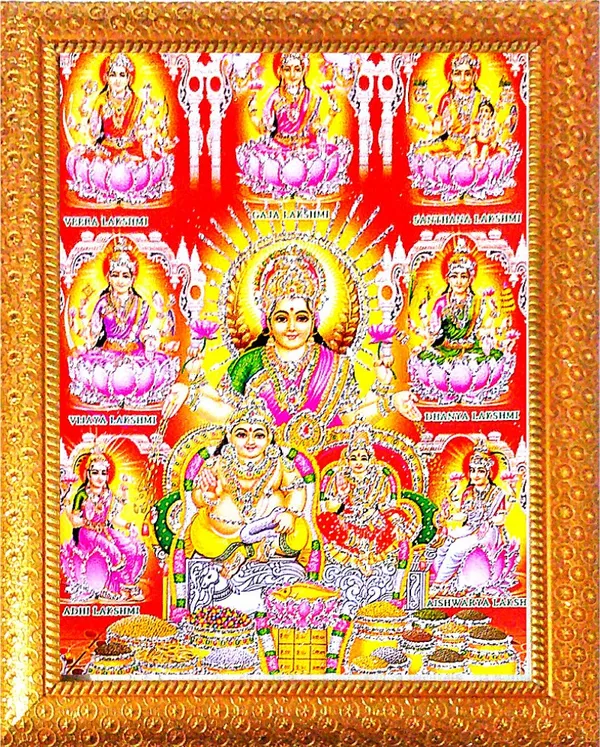 Photo_&_Frame_Asht_Laxmi_Kuber_Ji___|_Hindu_Bhagwan_Devi_Devta_Photo_|_God__s_|_Wall_D????_Cor