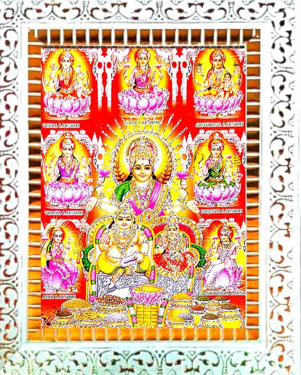 Photo_&_Frame_Asht_Laxmi_Kuber_Ji___|_Hindu_Bhagwan_Devi_Devta_Photo_|_God__s_|_Wall_D????_Cor