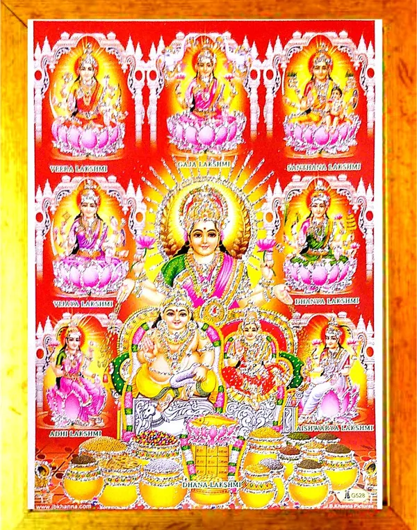 Photo_&_Frame_Asht_Laxmi_Kuber_Ji___|_Hindu_Bhagwan_Devi_Devta_Photo_|_God__s_|_Wall_D????_Cor