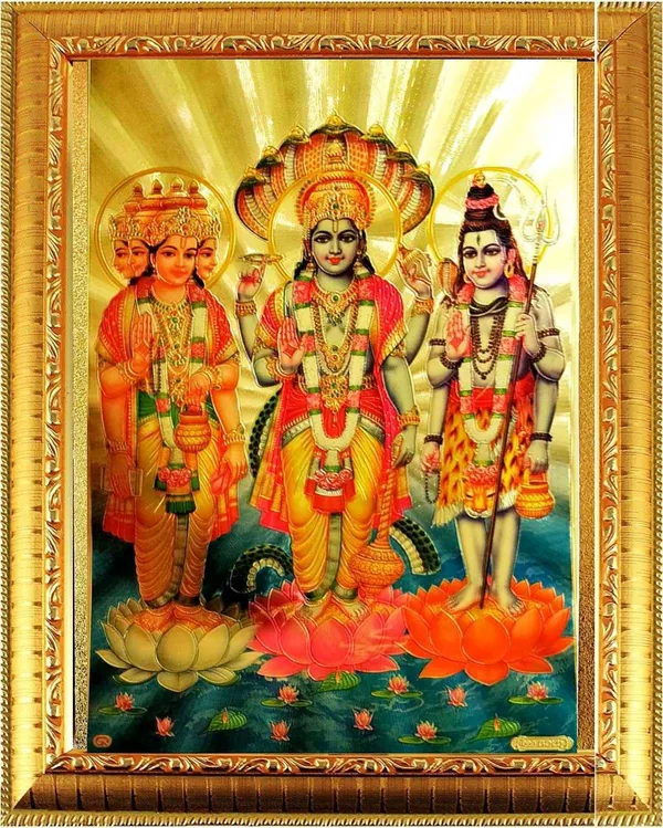 Photo_&_Frame_Lord_Brahma_Vishnu_Mahesh