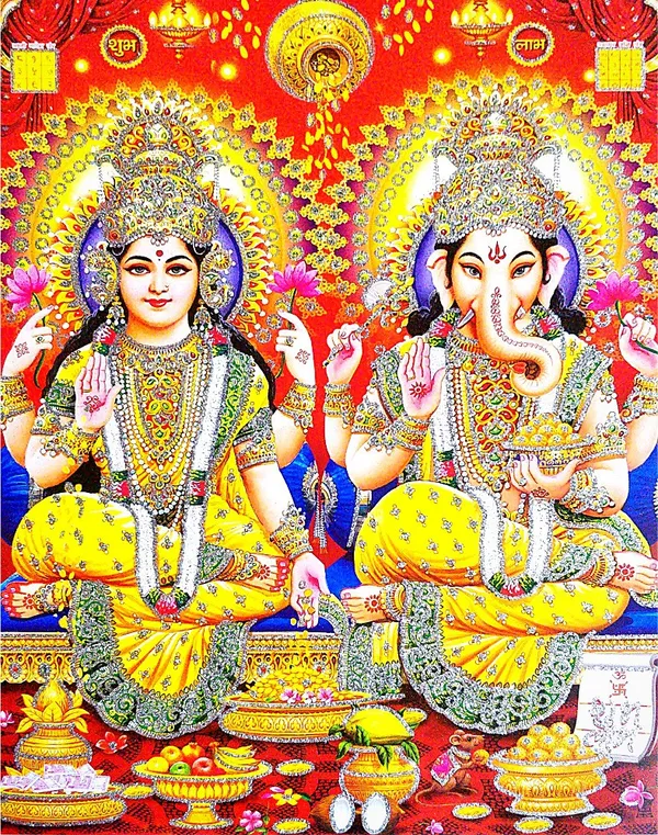 Photo_&_Frame_Laxmi_Ganesh___|_Hindu_Deity