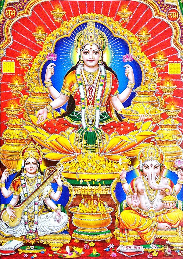 Photo_&_Frame_Laxmi_Ganesh_Saraswati___|_Hindu_Deity