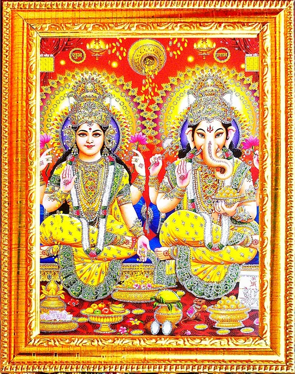 Photo_&_Frame_Laxmi_Ganesh___|_Hindu_Deity