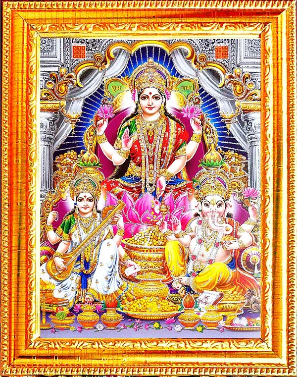 Photo_&_Frame_Laxmi_Ganesh___|_Hindu_Deity