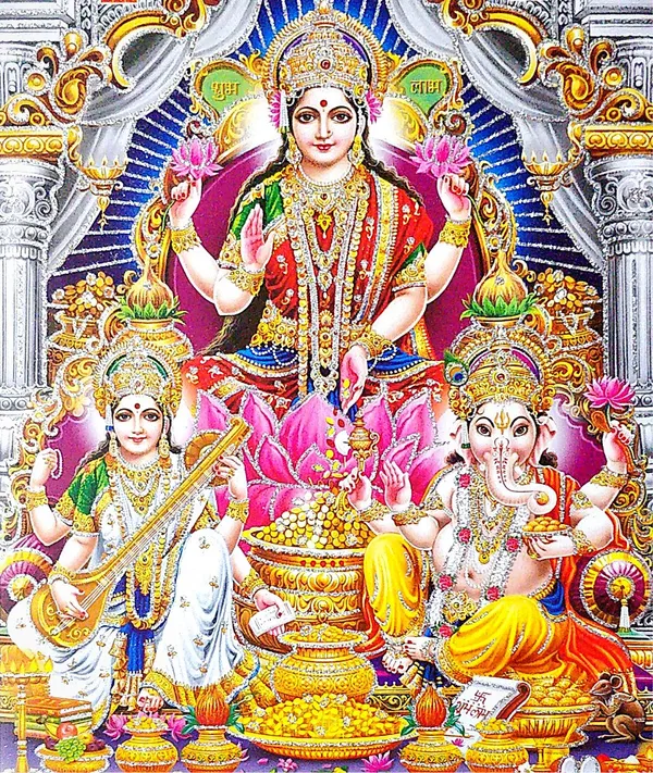 Photo_&_Frame_Laxmi_Ganesh___|_Hindu_Deity
