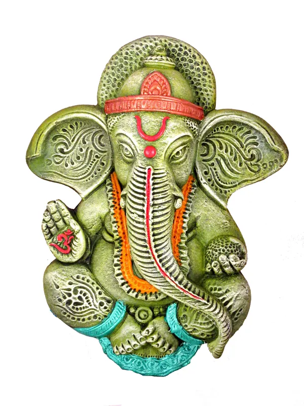 Ganesha_Wall_Hanging_|_Home_Decor_Items_|_Ganesh_Ji_Wall_Hanging_Decorative_Showpiece_-_25_Cm_(Terracotta,_Green)
